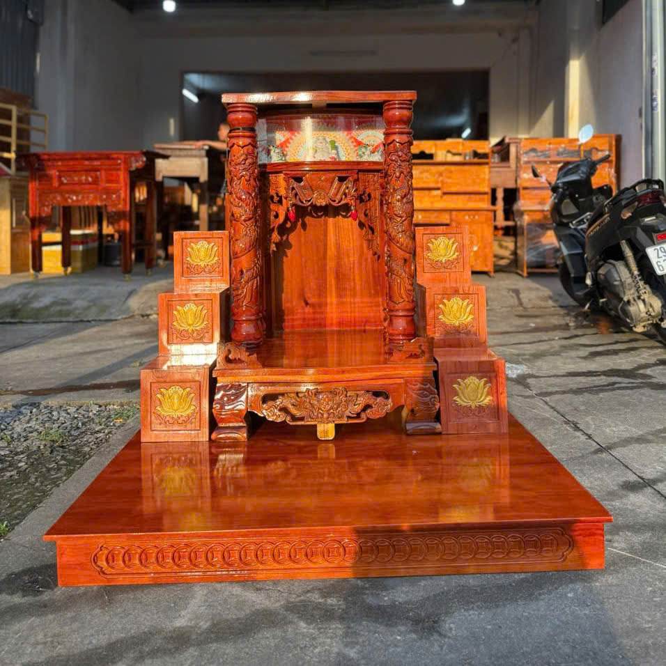 Combo Bàn Thờ Ông Địa Thần Tài Gỗ Xoan