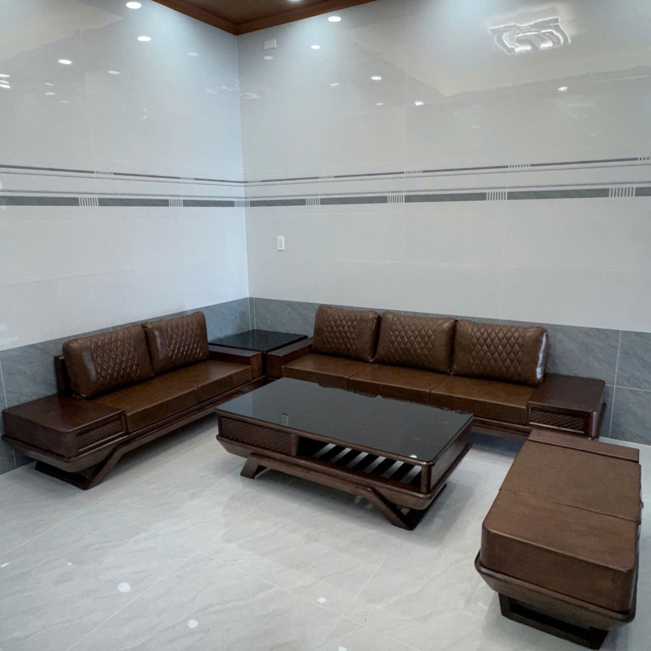 Sofa 2 văng gỗ sồi Nga