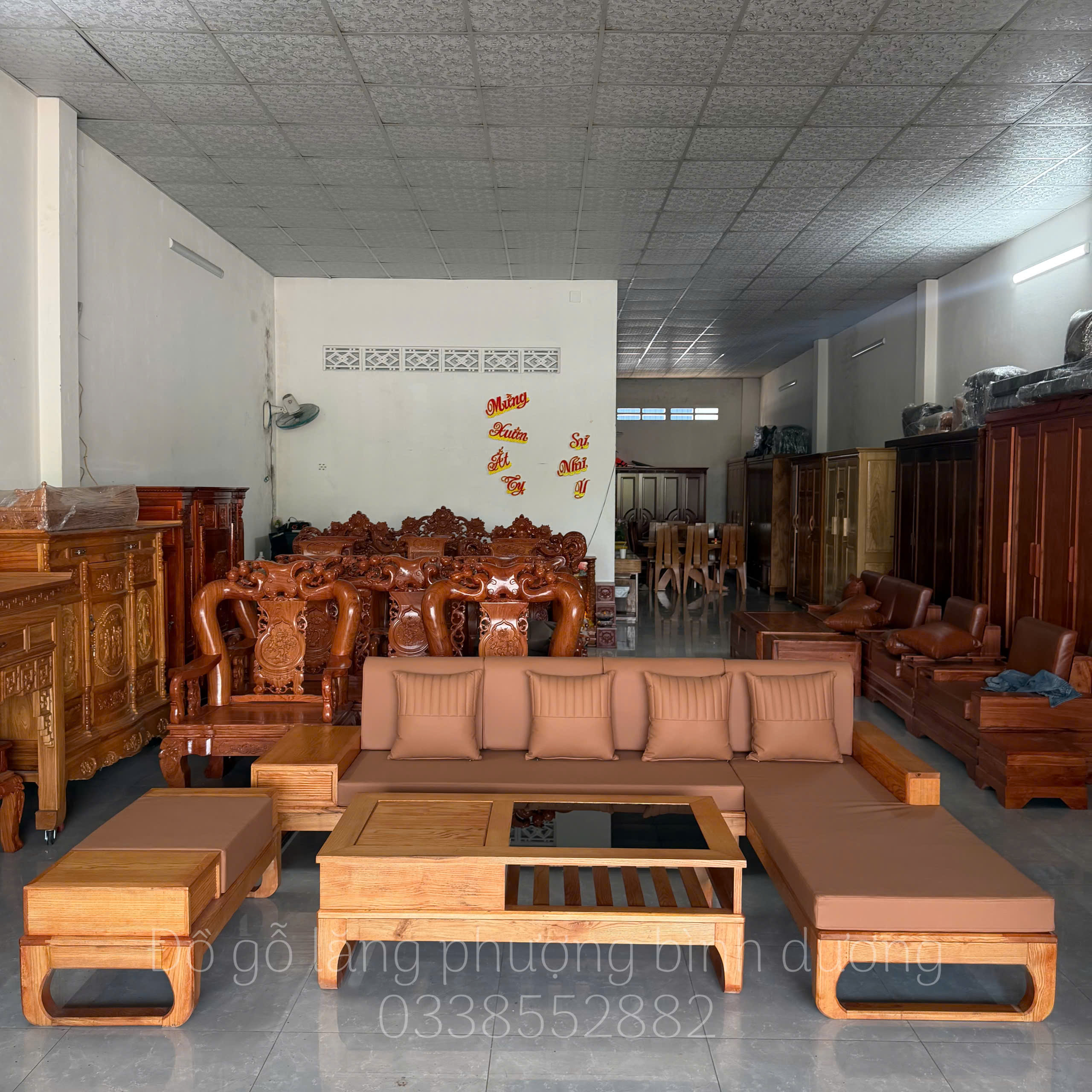 SoFa Góc L Chân Choãi Màu Hương Vàng