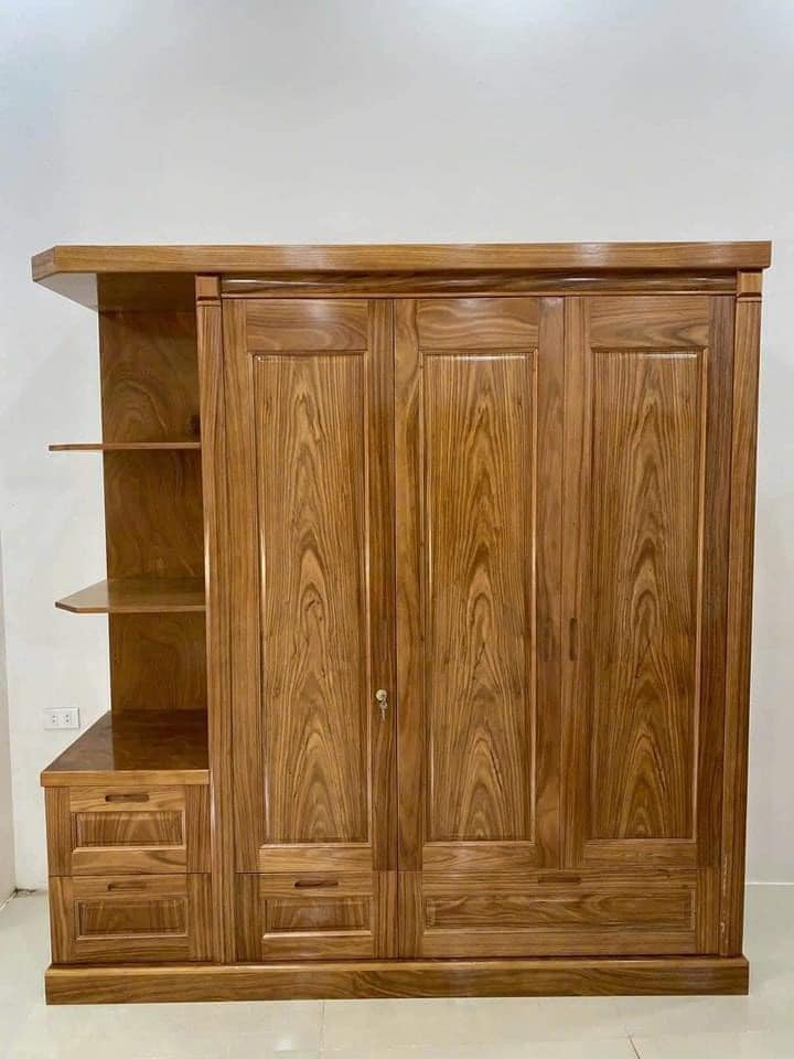 Tủ Quần Áo Gỗ Hương Xám Kệ Trang Trí