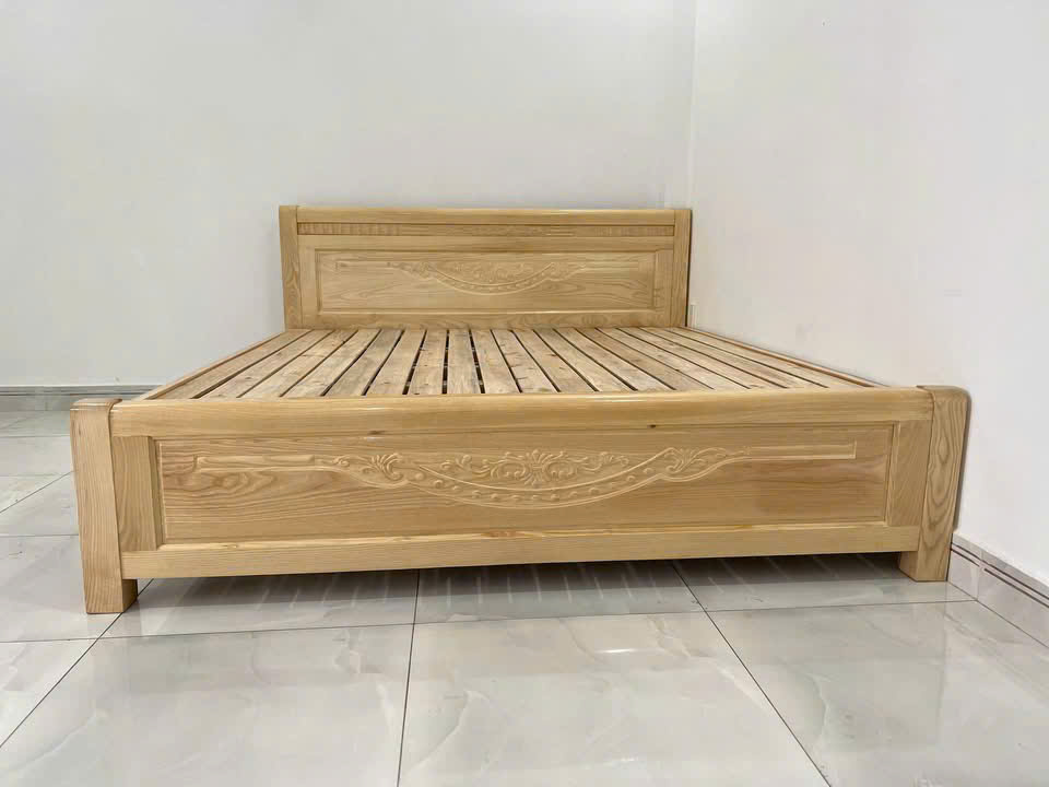 Giường Gỗ Sồi Nga  Màu Tự Nhiên