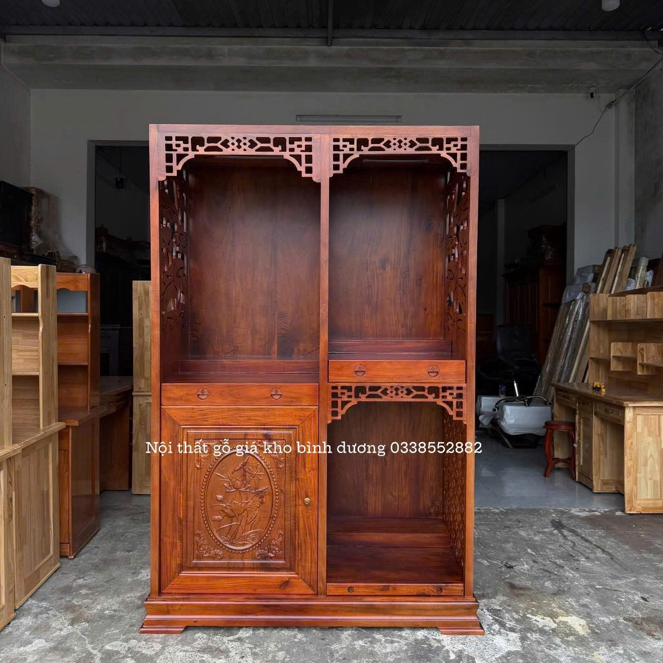 TỦ THỜ 4 TRONG 1 GỖ TRÀM LỰA LÕI