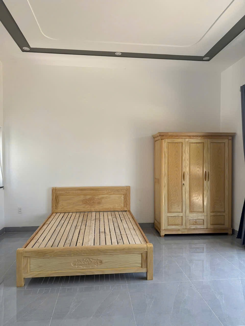 ComBo Giường Tủ Quần Áo Gỗ Sồi Nga