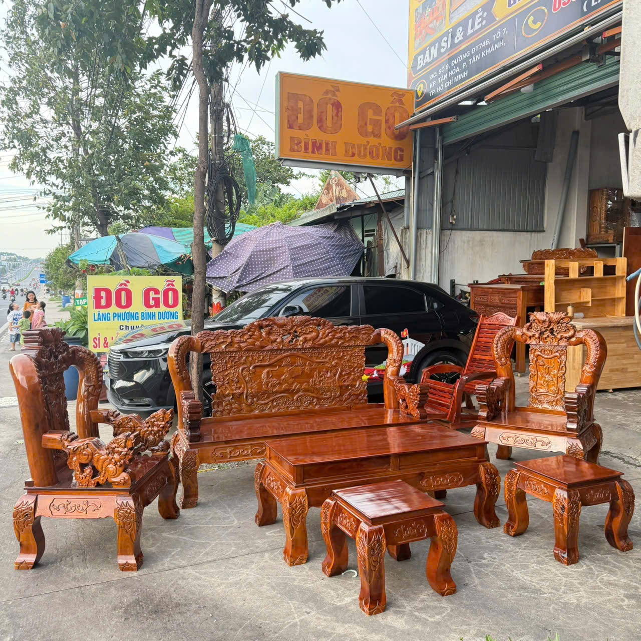 SaLon Gỗ Tràm Lựa Cột !2 Tay Nghê