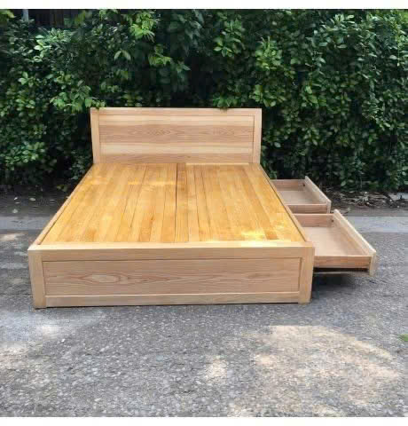 Giường Gỗ Sồi Dát Phản Học Kéo