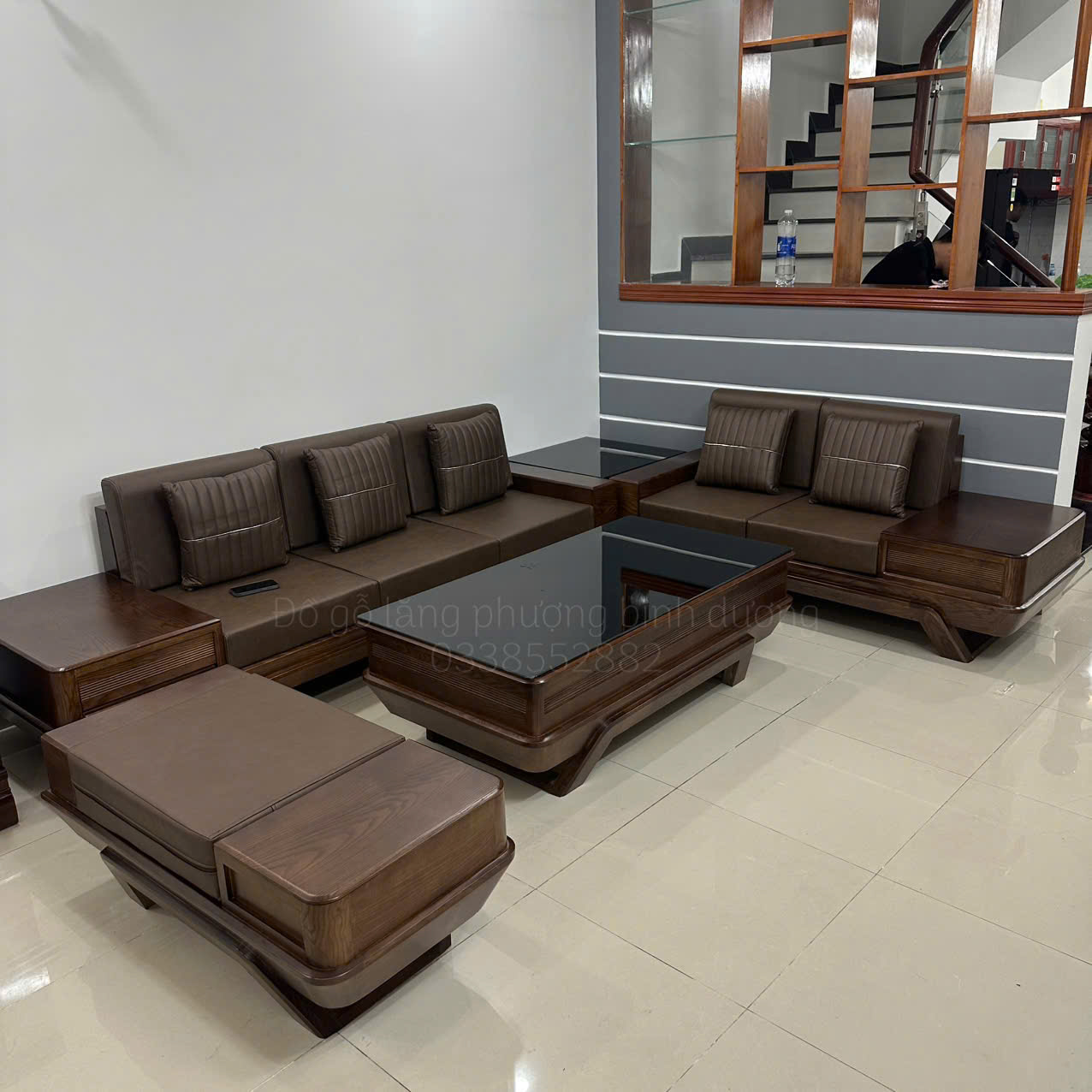 SoFa 2 Văng Gỗ Sồi Nga Chân Thuyền Vế Trái