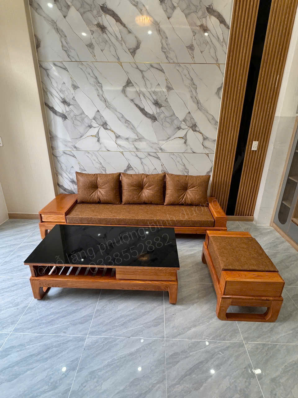 SoFa 1 Văng Gỗ Sồi Nga Màu Hương Vàng