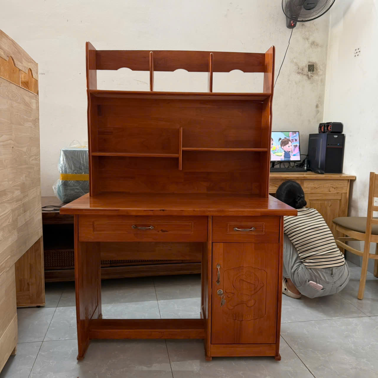Bàn Học Sinh Gỗ Cao Su 1M Màu Cánh Gián